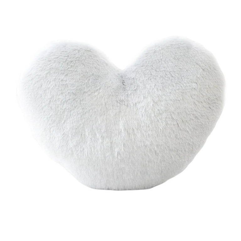 Hesroicy Throw Pillow Nice-looking Full Filling Good Fluff Soft Comfortable  Plush Fluffy Heart Shape Cushion Toy Home Decoration