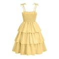 thumbnail image 7 of Kiijoy Girls Smocked Layered Spaghetti Strap Dress Summer Casual A Line Dress, Sizes 5-14, 7 of 7