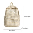 thumbnail image 2 of Grid Backpack Heavy Duty, Bowknot Embroidery School Backpack, Durable Student Bookbag for Elementary Primary Middle School (Yellow), 2 of 10