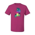 thumbnail image 2 of Neon Beach Sunset Cat California Vibes | Mens Animal Lover Graphic T-Shirt, Fuschia, Small, 2 of 4