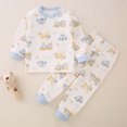 thumbnail image 2 of Odeerbi 6M-8Y Toddler Boys Girls Cotton Pajama Sets Cute Print Long Johns Pajamas Children's Homewear Long Sleeve Round Neck Top Shirt Two-piece Set Toddler Boys Girls Clothes, 2 of 6