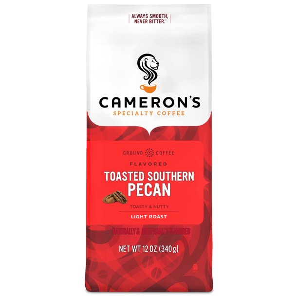 Cameron's Coffee Flavored Toasted Southern Pecan Ground Coffee, Light