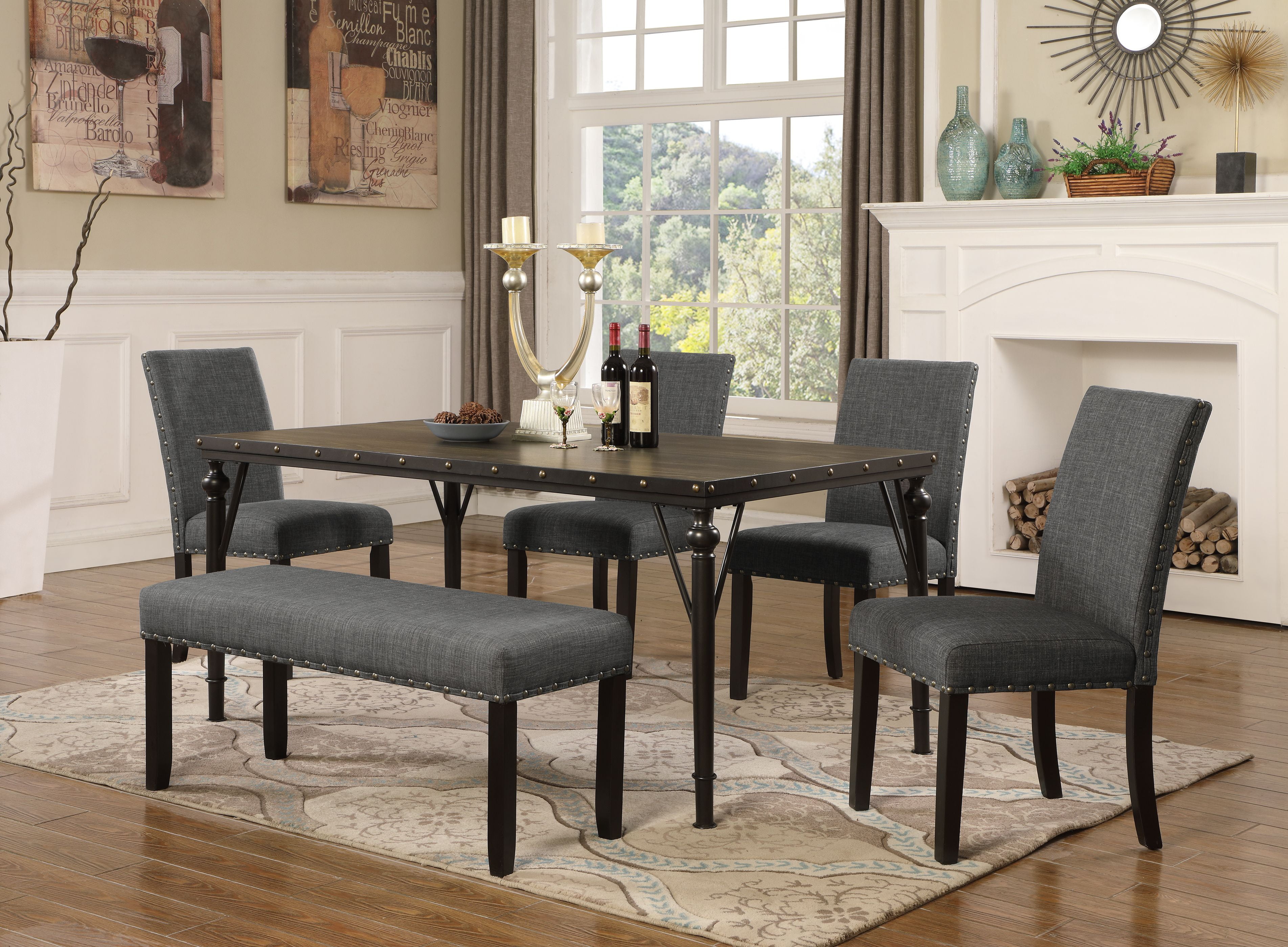 Dining Room Set With Nailhead Chairs