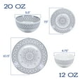 thumbnail image 4 of BIA Cordon Bleu Stoneware, Arabesque, 16-Piece Dinnerware Set Double Bowl, Gray and White, 4 of 9