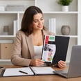 thumbnail image 6 of 3 Ring A4 Loose Leaf Binder with Rainbow Tab Dividers, Hard Cover Document Organizer Multi Color Index Page Folder for Office School Paper Classification, 6 of 6
