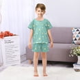 thumbnail image 6 of Summer Short Sleeve Pajama Sets Stars Patterns Sleepwear Nighty 95% Cotton (5-14Y), 6 of 7