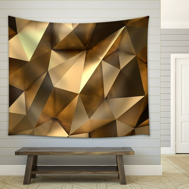 Wall26 Luxury Gold Abstract Polygonal Background 3D