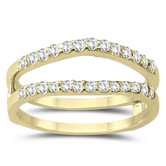 SZUL Women's 1/2 Carat TW Diamond Insert Ring in 14K Yellow Gold (J-K-L Color, I2-I3 Clarity)