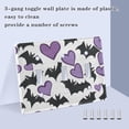 thumbnail image 4 of Dailycode Light Switch Plate Covers 2 Gang Wall Plate Plastics Outlet Covers for Kitchen Home Office Decor Black Bats and Purple Heart, 4 of 8