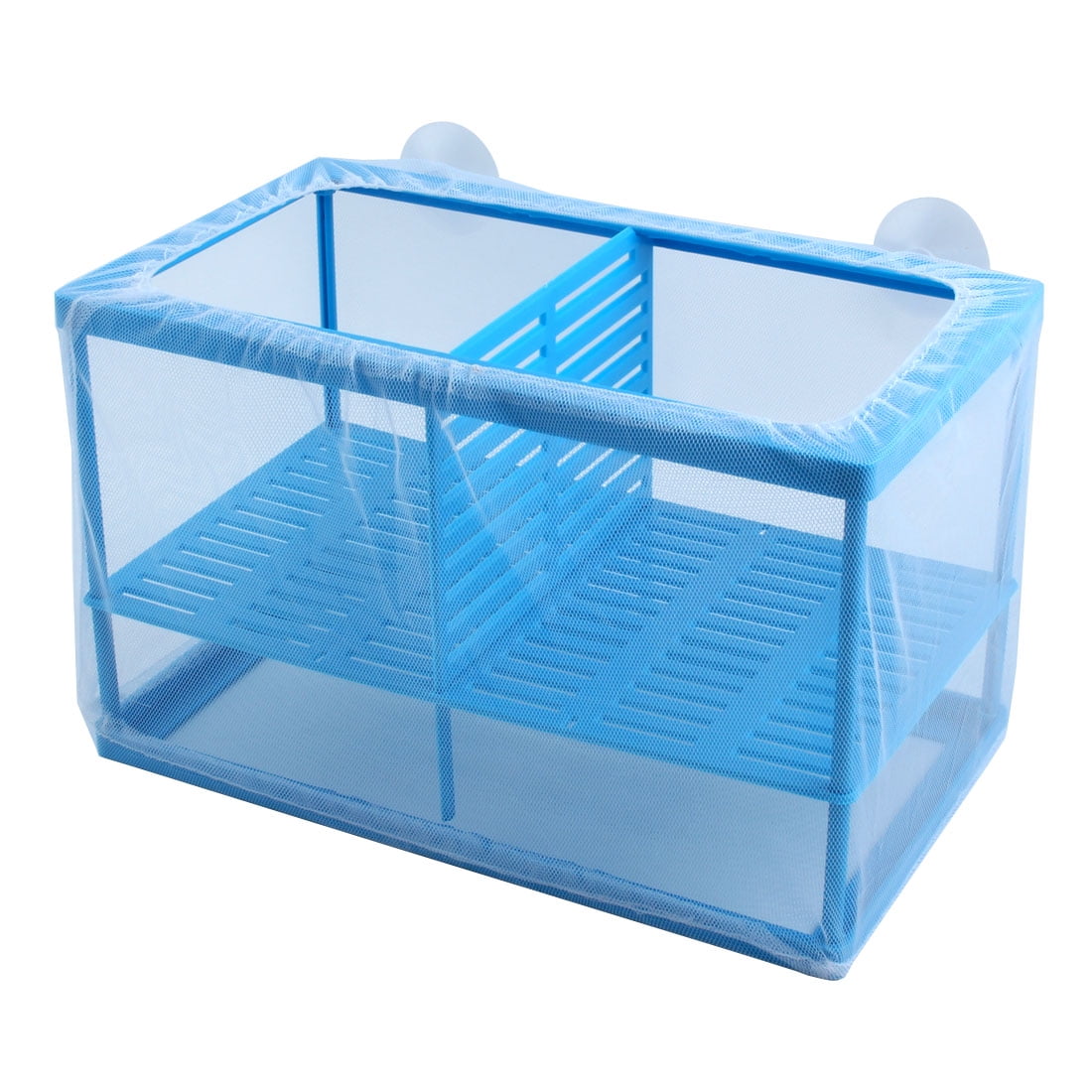 Akamino Large Fish Breeder Isolation Box Plastic Frame Hatching Box Separation Net Breeding Box with Suction Cup for Aquarium 2 Pieces Fish Tank Breeder Net 