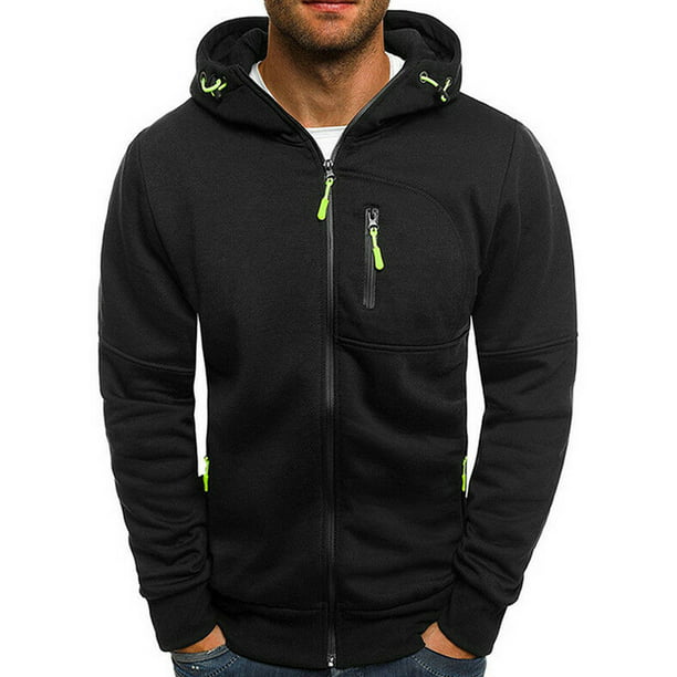 Fullvigor Mens Long Sleeve Zip Up Hoodie Jacket Sweatshirt - Walmart.com