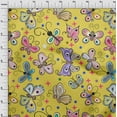 thumbnail image 4 of oneOone Viscose Jersey Yellow Fabric Butterflies Craft Projects Decor Fabric Printed By The Yard 60 Inch Wide-HQ, 4 of 7