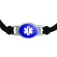 thumbnail image 2 of Star Of Life Medical Health EMT RN MD Novelty Suede Leather Metal Bracelet, 2 of 3