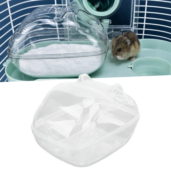 Fugacal Baignoire pour Hamster Salle de Bain, Baignoire pour Gerbille, Baignoire pour Hamster Double Usage Salle de Bain Soie Dorée Ours Sable Baignoire Toilette