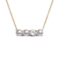 thumbnail image 3 of Collar de Perlas para Mujer y Zirconia Cúbica LuckyLy, Baño de Oro 18k, Modelo Iris dorado UNITALLA, 3 of 5