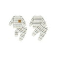 thumbnail image 3 of Jaweiwi Baby Toddler Boys Autumn 2Pcs Pants Outfits Set 6 12 18 24 Months 2T 3T Long Sleeve O Neck Striped Tops Drawstring Pants Clothes Sets, 3 of 9