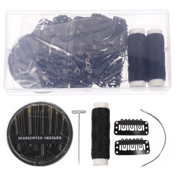 Tineasur 1Set Wig Making Clip Set with Threader and Needles for Secure Styling