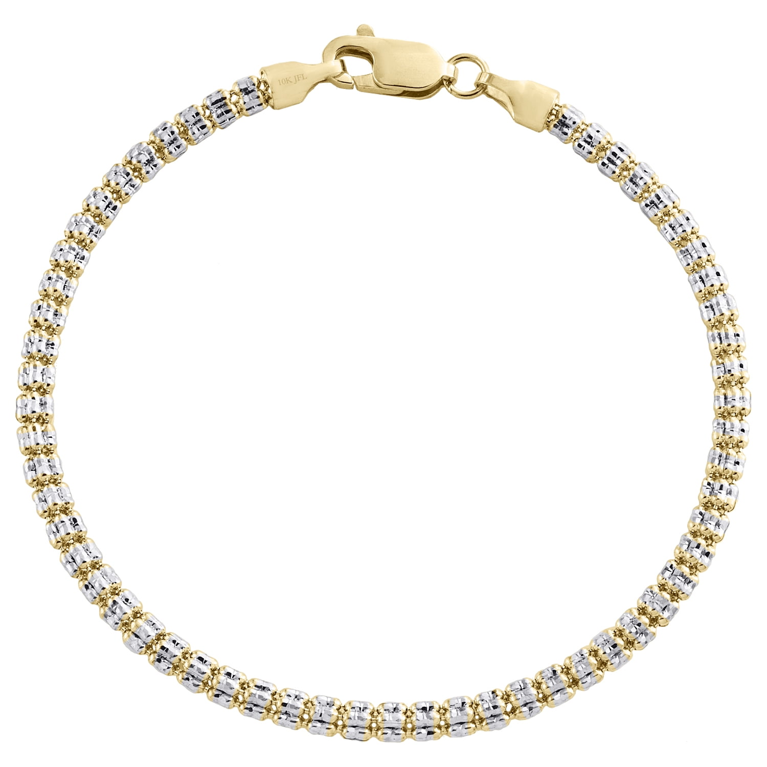 3mm Diamond Cut Ice Bead Link Bracelet 