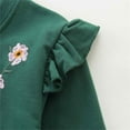 thumbnail image 6 of SGMVNU Girls Cartoon Pullover Sweatshirts Toddler Girl Long Sleeve Sweater Shirts Embroidery Crew Neck Ruffle Hem Tops for Kids(Size 90, Dark Green), 6 of 6