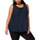thumbnail image 1 of Blusa sin mangas fruncida Anne Klein para mujer, azul, 3X, 1 of 1