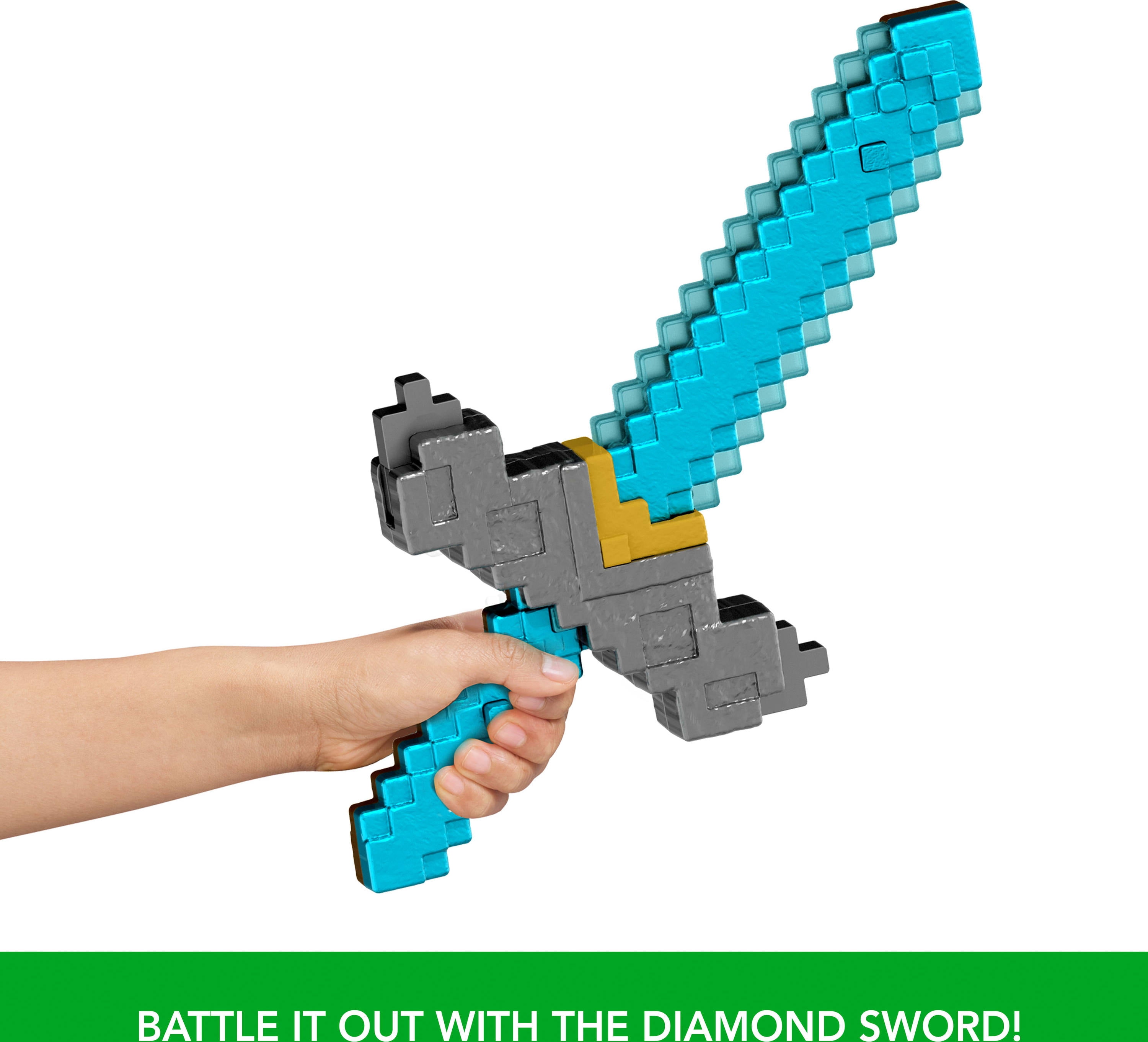 Minecraft Click and Switch Sword and Pickaxe Role-Play 2-in-1 Toy Inspired by the Movie