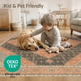 thumbnail image 4 of ODIKA 6'x9' Blue Terracotta Geometric Medallion Washable Area Rug Intricate Diamond Motif with Classic Border Non-Slip, Chair-Friendly, for Dining Room, Under Table, Office Décor, 4 of 7