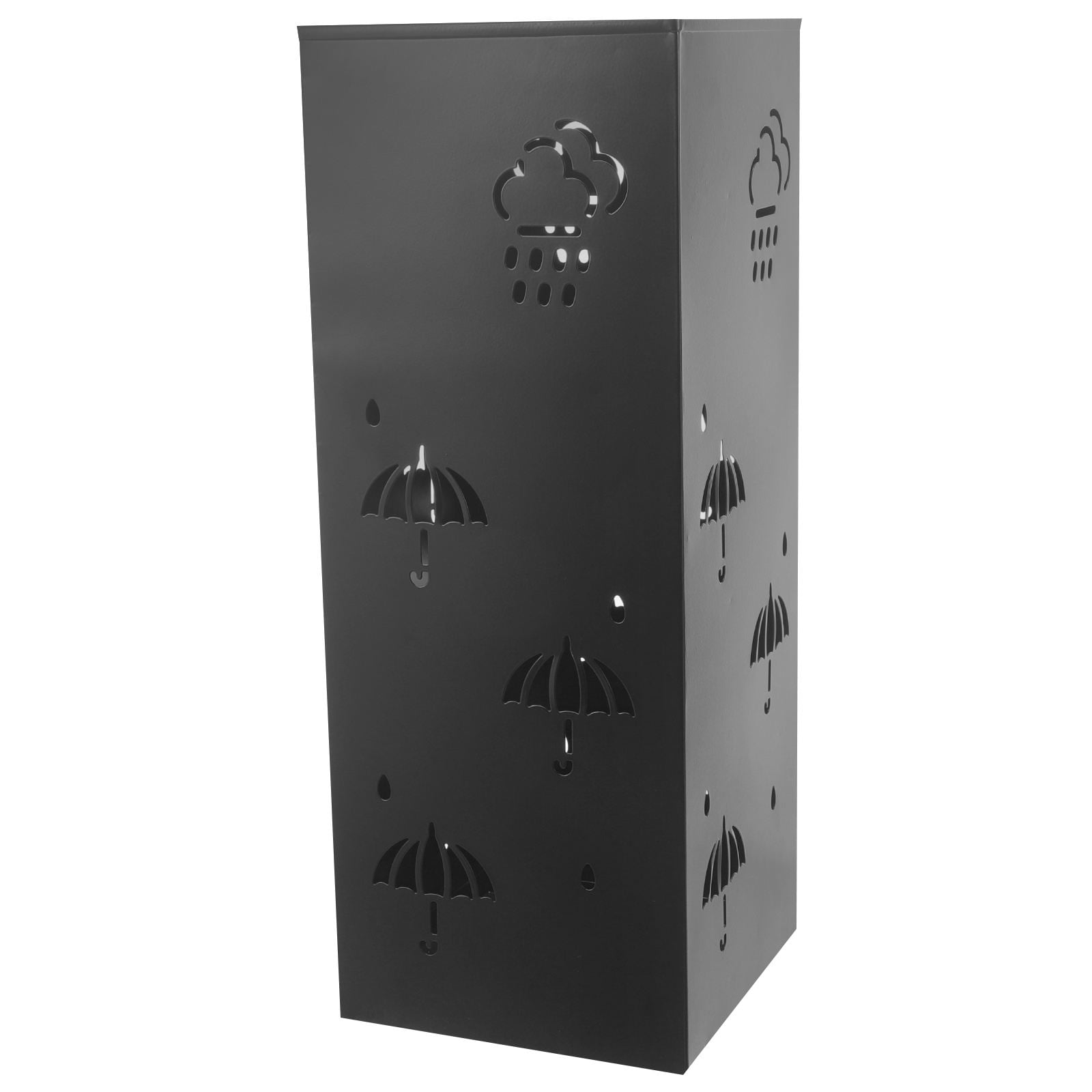 ROMANSENTIAL Metal Umbrella Storage Rack in Black for Home Entryway with Space-Saving Organizer