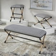 thumbnail image 4 of Uttermost Braddock 28" Iron and Fabric Backless Counter Stool - Black/Navy/Cream, 4 of 7