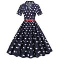 thumbnail image 1 of Vestidos Para Mujer Vestidos Casuales Moda Retro Jersey Estampado Erógeno Manga Corta Vestido Largo Odeerbi ODB158515, 1 of 7