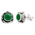 thumbnail image 3 of Natural Green Onyx Stud 925 Sterling Silver Earrings Jewelry DGE1079_E E-1248, 3 of 7