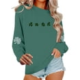 thumbnail image 4 of YABCSAZ St Patricks Day Sweatshirts for Women Irish T-Shirt Long Sleeve Sequin Shamrock Clover Printed Irish Pullover Casual Loose Oversize Charms Shirts Blouse Paddy's Day Great Parade Tops S-XXL, 4 of 6