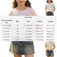 thumbnail image 4 of Auroural Girls' Summer Dress Round Neck Short Sleeved T-Shirt Baby Bow Embroidery Color Blocked Top 6-9 Month Girl Clothes Summer, 4 of 6