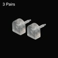 thumbnail image 3 of 3 Pairs TPU High Heel Tips Shoes Replacement Tap Caps 2.4mm Pin, 12.5x10.5mm U-Shape Heel Repair Caps, Transparent, 3 of 5