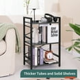 thumbnail image 5 of 3 Tier Bookcase, Small Bookshelf Storage for Bedroom, Living Room, Office Home, Grey, 5 of 8
