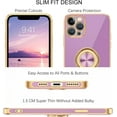 thumbnail image 2 of iPhone 12 Pro Max Case, 12 Pro Max Case, Slim Fit Soft 360° Ring Holder Kickstand Magnetic Car Mount Supported Shockproof Protective Phone Cover for iPhone 12 Pro Max 6.7 Inch, Purple/Golden, 2 of 18