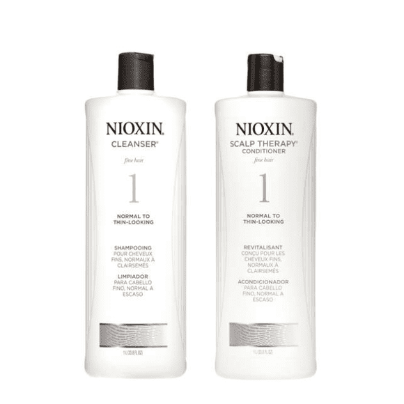 Nioxin Système 1 Nettoyant et Duo Revitalisant Thérapie du Cuir Chevelu, 33,8 Oz