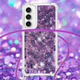 thumbnail image 4 of for Samsung Galaxy S23 FE Clear Case with Crossbody Lanyard, Glitter Sparkly Bling Quicksand with Detachable Adjustable Shoulder Neck Strap Cover Cases for Samsung S23 FE QKG Purple, 4 of 14