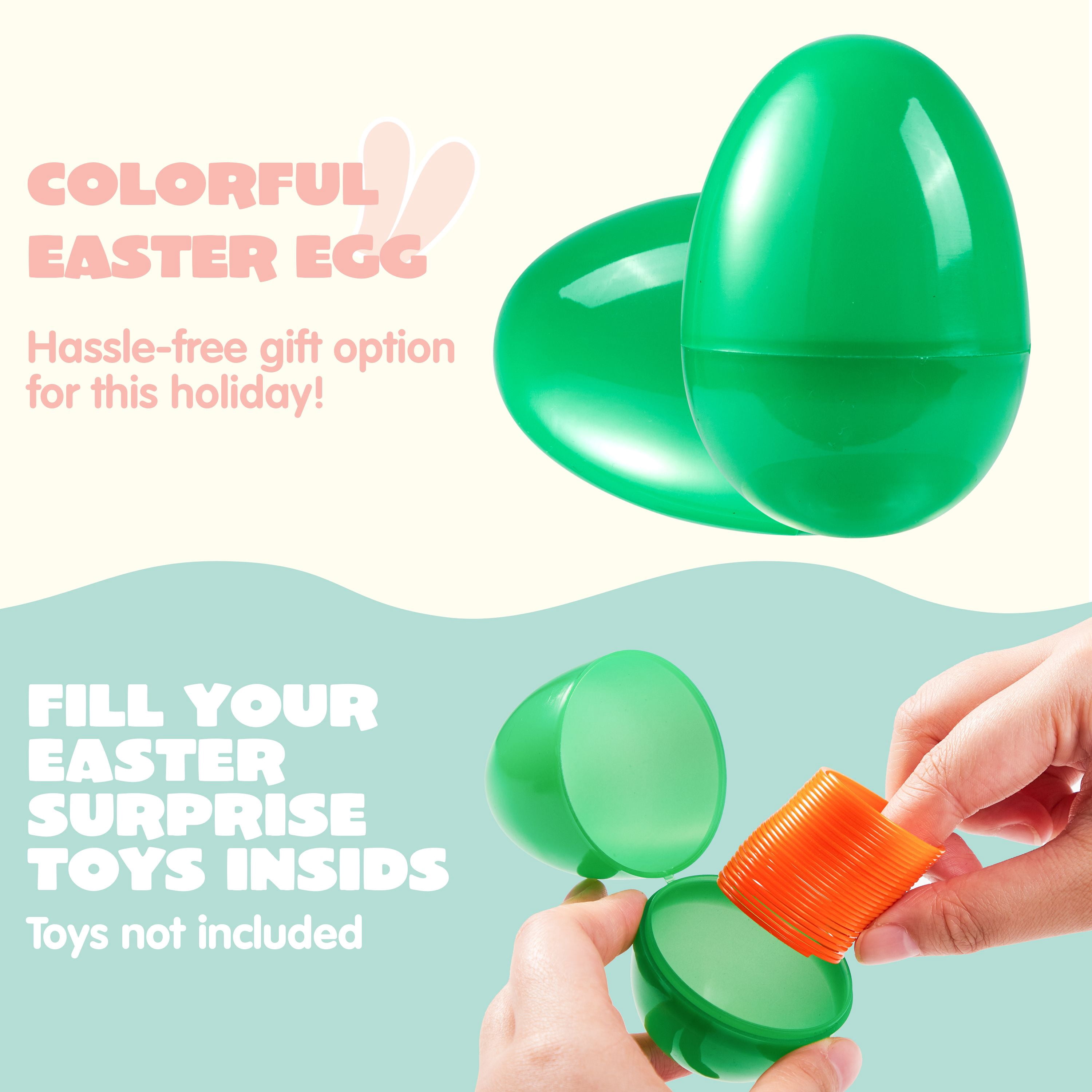 Joyfy 150 Pcs 3.15" Easter Eggs, Fillable Plastic Eggs for Easter, Empty Colorful Bright Eggshells,for Easter Hunt, Filling Treats, Party Favor, Basket Stuffers, Classroom Prize Supplies