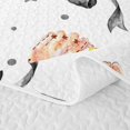 thumbnail image 5 of Feelyou Watercolor Black Bowknot Bed Spread Queen for Girls, Softball Glove Print Queen Coverlet Set, 3 Pieces, 5 of 7