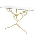thumbnail image 6 of DecMode 43" x 32" Gold Metal Branch Floral Console Table with Tempered Glass Top, 1-Piece, 6 of 7