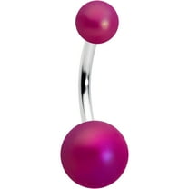 Body Candy Womens 14G Stainless Steel Belly Ring Piercing Aurora Matte Purple Ends Navel Ring Belly Button Ring