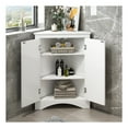 thumbnail image 2 of GDF Studio 17.2" Triangle Bathroom Storage Cabinet, Freestanding Corner Floor Cabinet, Adjustable Shelf, White, 2 of 12