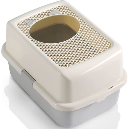 Smart Paws Covered Litter Box for Cats &ndash; Enclosed Design with Odor Control No Mess Easy Clean Large Size for Multiple Cats