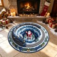 thumbnail image 4 of Cififendec Christmas Round Area Rug, 31.5", Large 3D Visual Illusion Floor Mat with Santa Print Non Slip Base for Fireplace Side Festive Floor Styling, 4 of 6