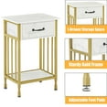 thumbnail image 6 of VECELO Set of 2 Nightstand with Drawer and Storage Shelf, Modern End Side Table for Bedroom, Living Room, Office, Gold, 6 of 9