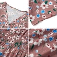 thumbnail image 6 of UVN Women Summer Dresses Short Sleeve V Neck A-Line Midi Dress Ladies Boho Beach Floral Print Sundress, 6 of 9