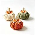 thumbnail image 2 of Cififendec Thanksgiving Knitted Pumpkin Set of 3, 3.94", Hand Woven Fabric Pumpkin Decor for Fireplace Mantel Tabletop Indoor Home Decor, 2 of 6
