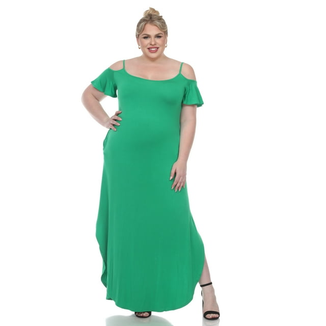 White Mark Women's Cold Shoulder Maxi Dress