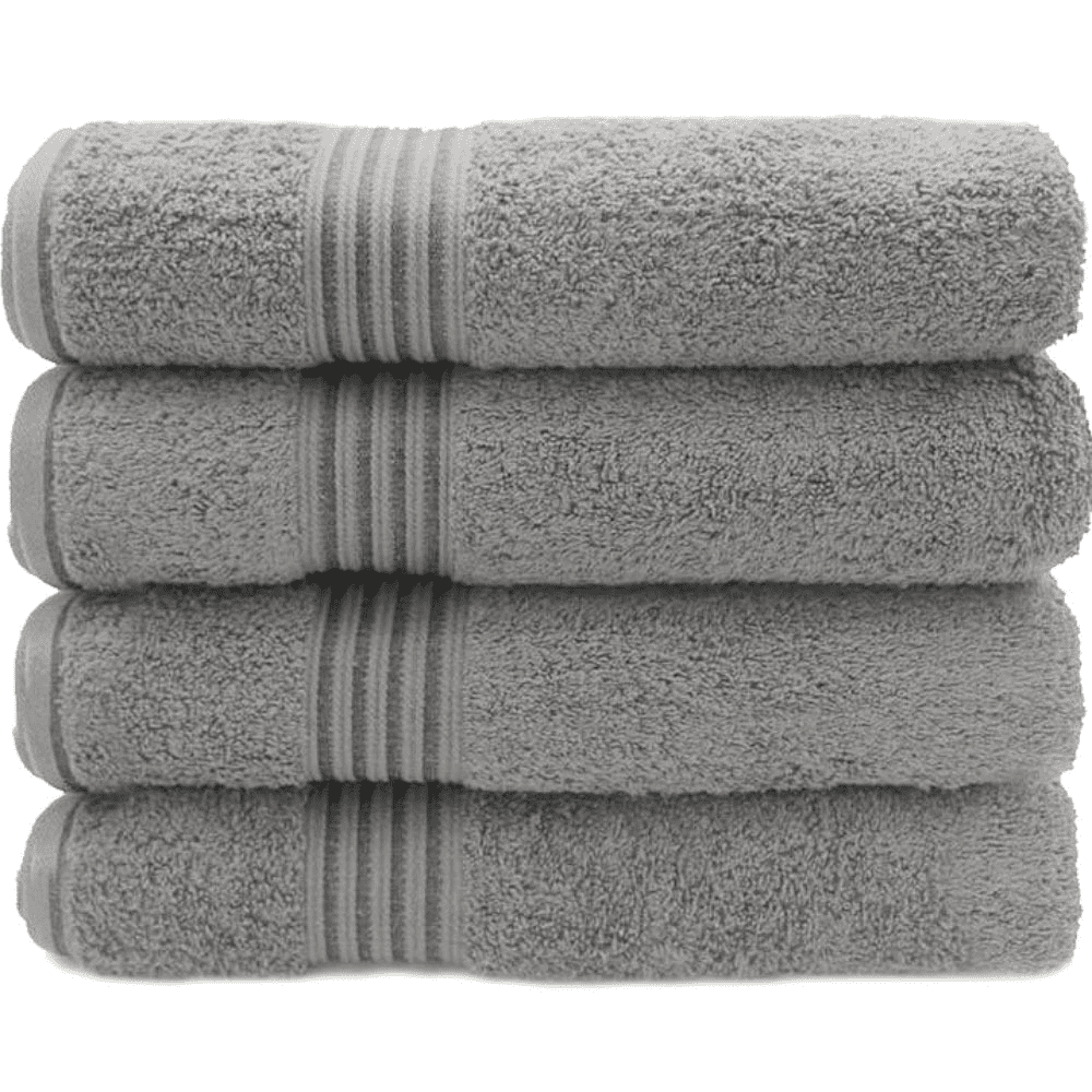 HURBANE HOME 4 Piece Super Soft Bath Towels for Bathroom Highly Absorbent Cotton Towel (Silver Gray)