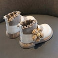 thumbnail image 6 of Gyujnb Girls' Flat Boots with Soft Soles and Warm for Little Girls Lightweight Everyday Dress Shoes Cute Floral Details,Boys Shoes,Girls Shoes,Size:12-18 Months, 6 of 8